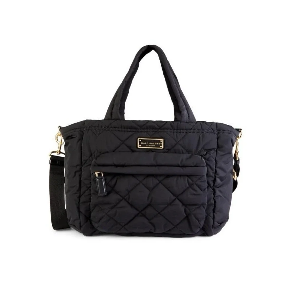 Marc Jacobs Quilted Nylon Baby Diaper Bag Black Gold Hardware $310 Retail READ